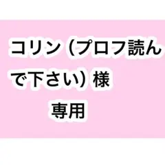 コリン（プロフ読んで下さい）様専用ページ