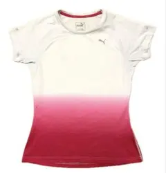 極美品　プーマ　カットソー　Tシャツ　グラデーションカラー　ライトグレー×ピンク