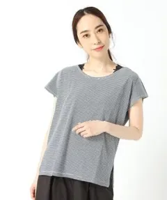 studio CLIPボーダー後ろねじりプルオーバーブラックM