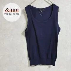 美品　ロートレアモン　タンクトップ　ネイビー　コットン100% Uネック