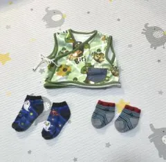 ベビーベスト ベスト 赤ちゃん 靴下 春 秋 部屋着 50 60 70 パジャマ