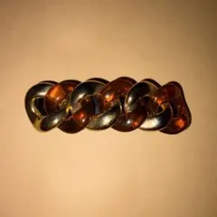 【昭和レトロ】鼈甲色&ゴールド リング バレッタ