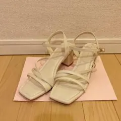 Oriental trafficナローストラップメタリックラインサンダル