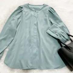 green label relaxing タック ボリューム スリーブ ブラウス