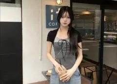 emmy ボーダードットドッキングTシャツ