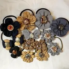 ハンドメイド　ヘアゴムセット　まとめ売り　お花　蝶　ドライフラワー　レジン