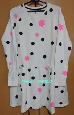 150cm　UNIQLO ドット柄 花柄 チュニックワンピース