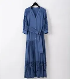 グレースコンチネンタル　カットワークティアードワンピース　インナー付