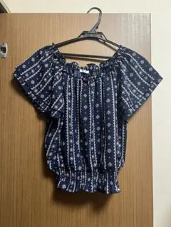 honeys ネイビー半袖ブラウス
