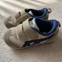 asicsキッズ スニーカー ベージュ＆ブルー