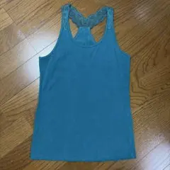 [匿名配送] UNIQLO レースバック タンクトップ グリーン 緑 S