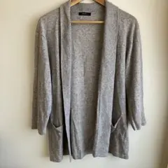 COMME CA ISM 七分袖カーディガン M ライトグレー