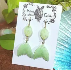 熱帯魚❈アクアリウムピアス ライムグリーンA ハンドメイド No.1559