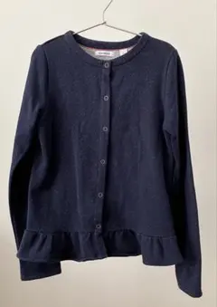 フランス　okaidi ラメスウェットカーディガン　紺　ネイビー　オカイディ