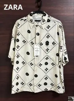 新品未使用品】ZARA ザラ コントラスト刺繍シャツ S - メルカリ