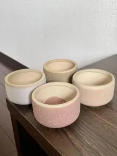 【4個セット】小型陶器 植木鉢 プランター ポット多肉植物 観葉植物