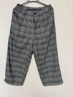 グレー系チェック ガウチョパンツ Mサイズ