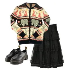 定価50.000円程　ANNASUI サーカス　動物柄ニット