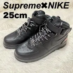 Supreme × Nike Air Force1 スニーカーブラック 25cm