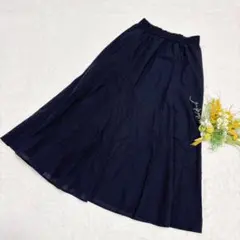 【ユニクロ】マーメイドロングスカート ウエストゴム ブラック S ●