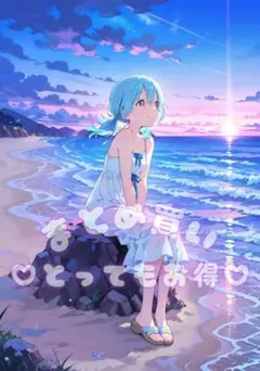 ◆しずく/一点物◆A4サイズ ポスター AIイラスト 高画質 清楚 アニメ 3