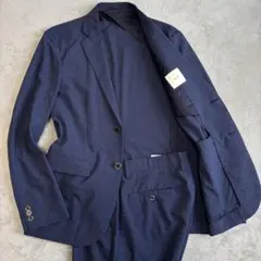 EDIFICE セットアップスーツ Lサイズ ブルー系 洗濯○ ストレッチ