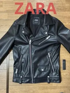 ZARA ブラック レザーライダースジャケット