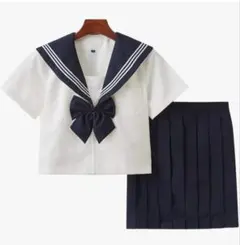 セーラー服 上下セット 半袖 ネイビー ホワイト