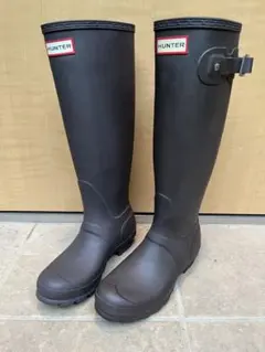 HUNTER　ハンター ブラウン　長靴 バックル付き　マット　21.5-22