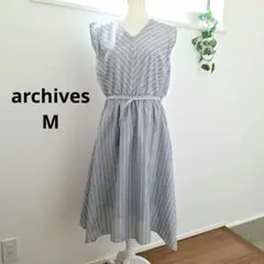 archives ストライプワンピース　ベルト付き　Mのサムネイル