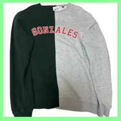 マークゴンザレス　ロゴ入り スウェット Lサイズ グレー/ダークグリーン