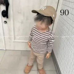 くすみカラー/ボーダーロンT/長ズボン/パンツ2セット/90
