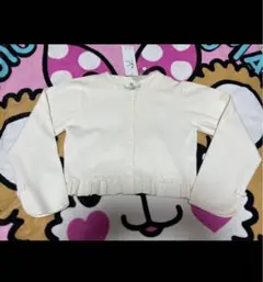 【新品タグ付き】組曲 KUMIKYOKU 130 フリルカーディガン ホワイト