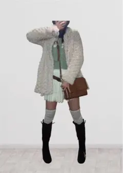 平成ギャル　姫フード付きコート　プードルファー　古着　グランジ　森ガール