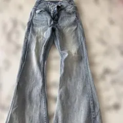 フレアデニムパンツ ハイウエスト ライトブルーGYDA