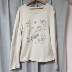 ペイズリー柄プリント長袖Tシャツ Mサイズ