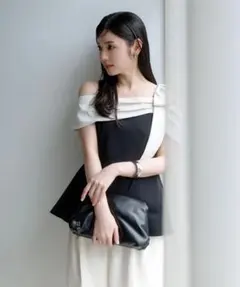 オフショルリボンペプラムトップス　リランドチュール rirandture オフショルリボンペプラムトップス オフショルリボン