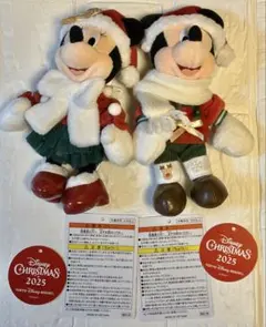 2025 クリスマス ぬいぐるみバッジ ミッキー&ミニー