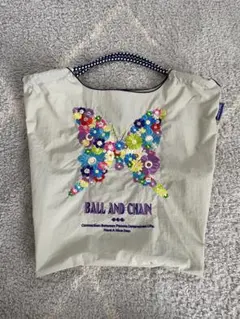 BALL AND CHAIN 蝶刺繍エコバッグ