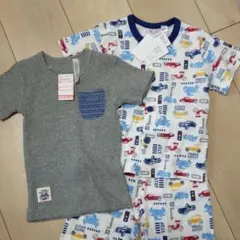 車柄パジャマ90　Tシャツ3点セット 新品未使用タグ付き