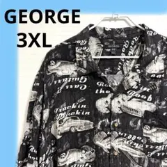 アロハシャツ☆黒☆車 ギター柄☆3XL A20のサムネイル