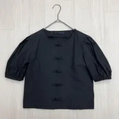 ☆ EMODA エモダ デザインノット ショート シャツ ブラック freeのサムネイル