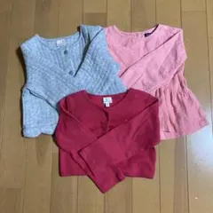 女の子babyGapピンクチュニック組曲赤ボレロpetitmainグレー90cm