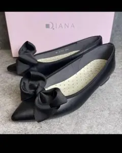 Artemis by Diana フラットシューズ パンプス リボン 23 黒