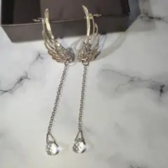 ウィングモチーフ ピアス〜イヤーカフ　シルバー
