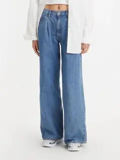 LEVIS BAGGY DAD WIDE LEG ジーンズ ミディアムインディゴ