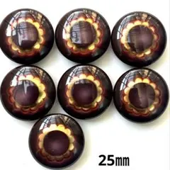 高級ボタン ヴィンテージ 花模様 7個 25㎜ No.306 No.24