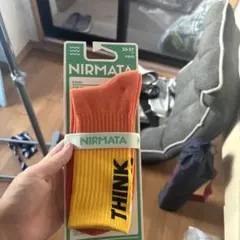 NIRMATA メンズ ソックス 25-27cm オレンジ
