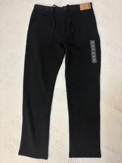 【新品】廃盤GU柔らかダブルフェイススリムパンツ M黒ブラック