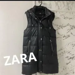 ZARA フェイクレザーダウンベスト